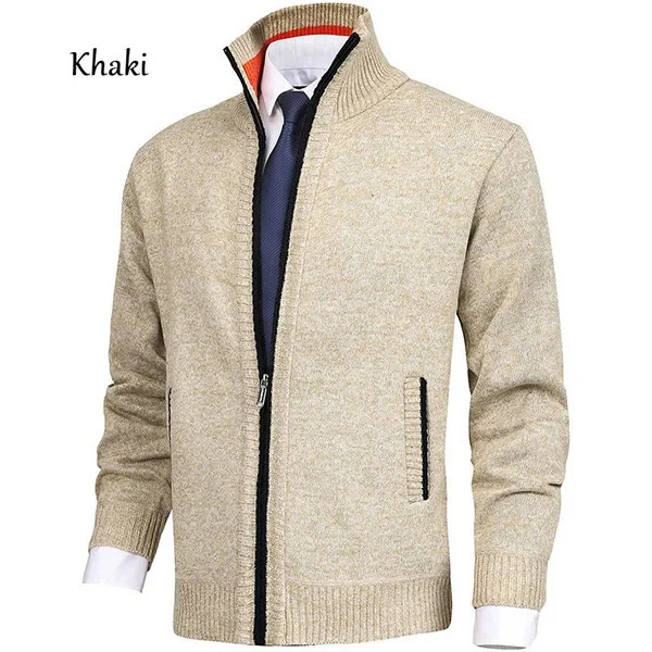 Men's Stylish Stand Collar Cardigan Sweater Jacket