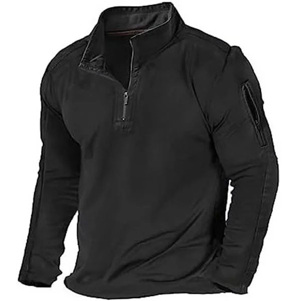 Men's High-neck Solid Color Casual Sweatshirt