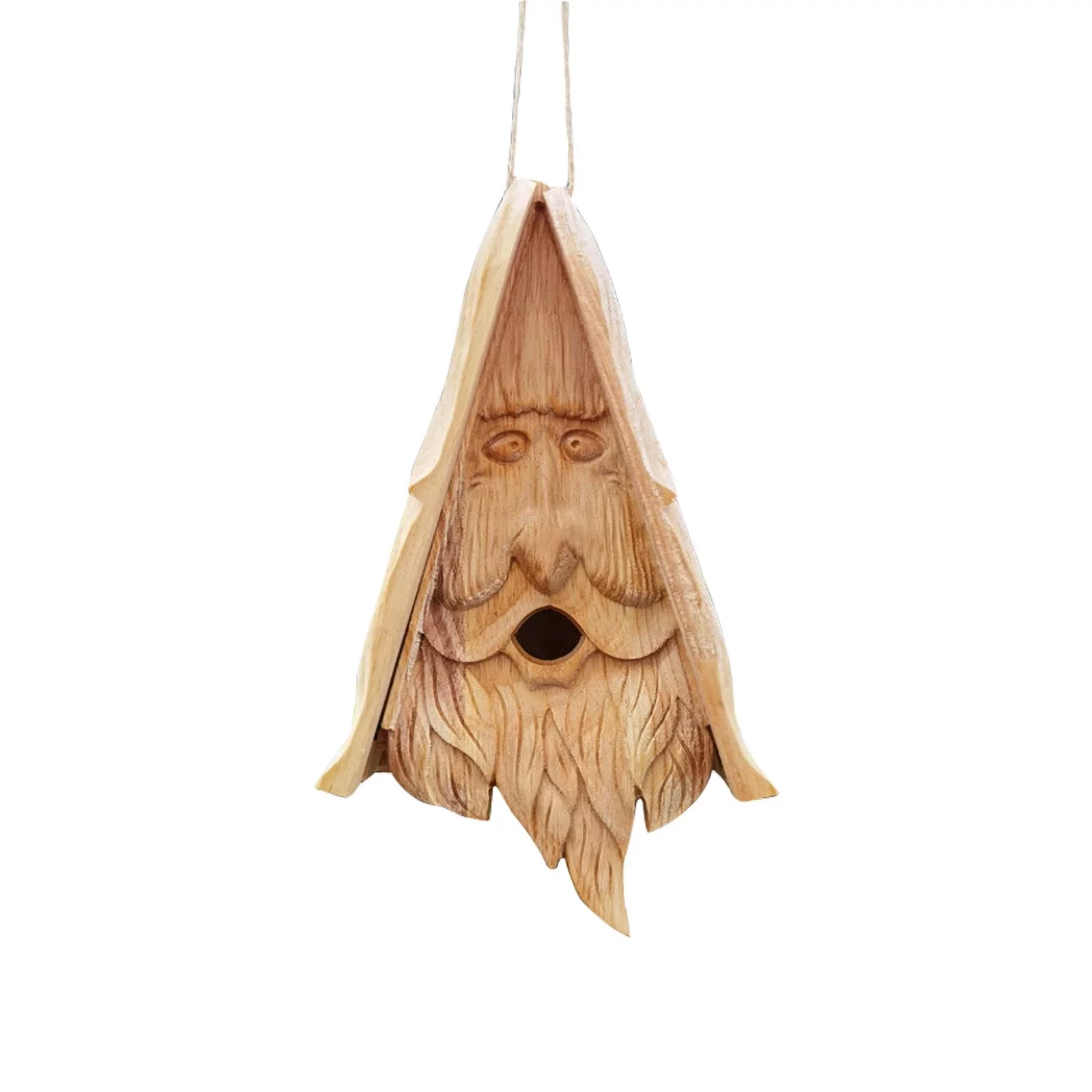 DGOO Outdoor Garden Simulation Birdhouse Wooden Bird Feeder Hanging Old Man's Bird House Feeder