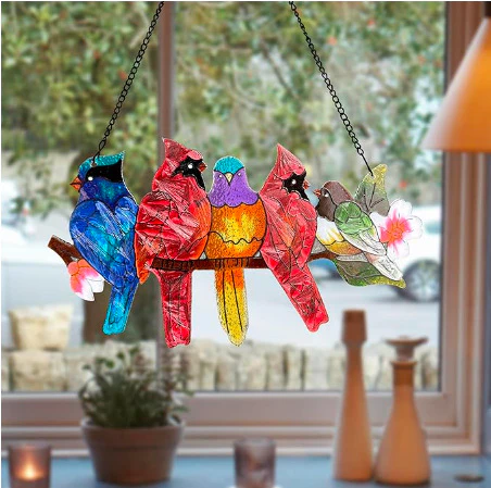 Colourful Decorative Metal Bird Pendant